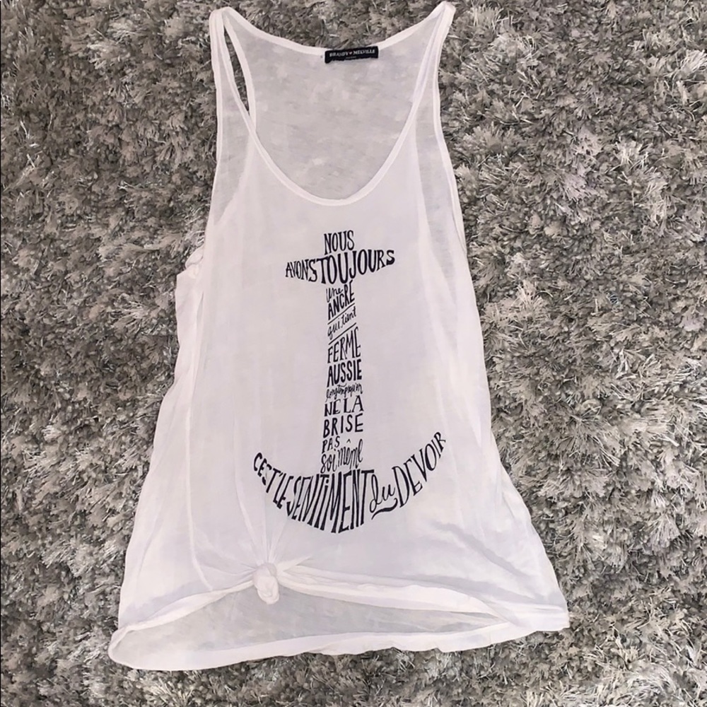 White tank top with a blue anchor